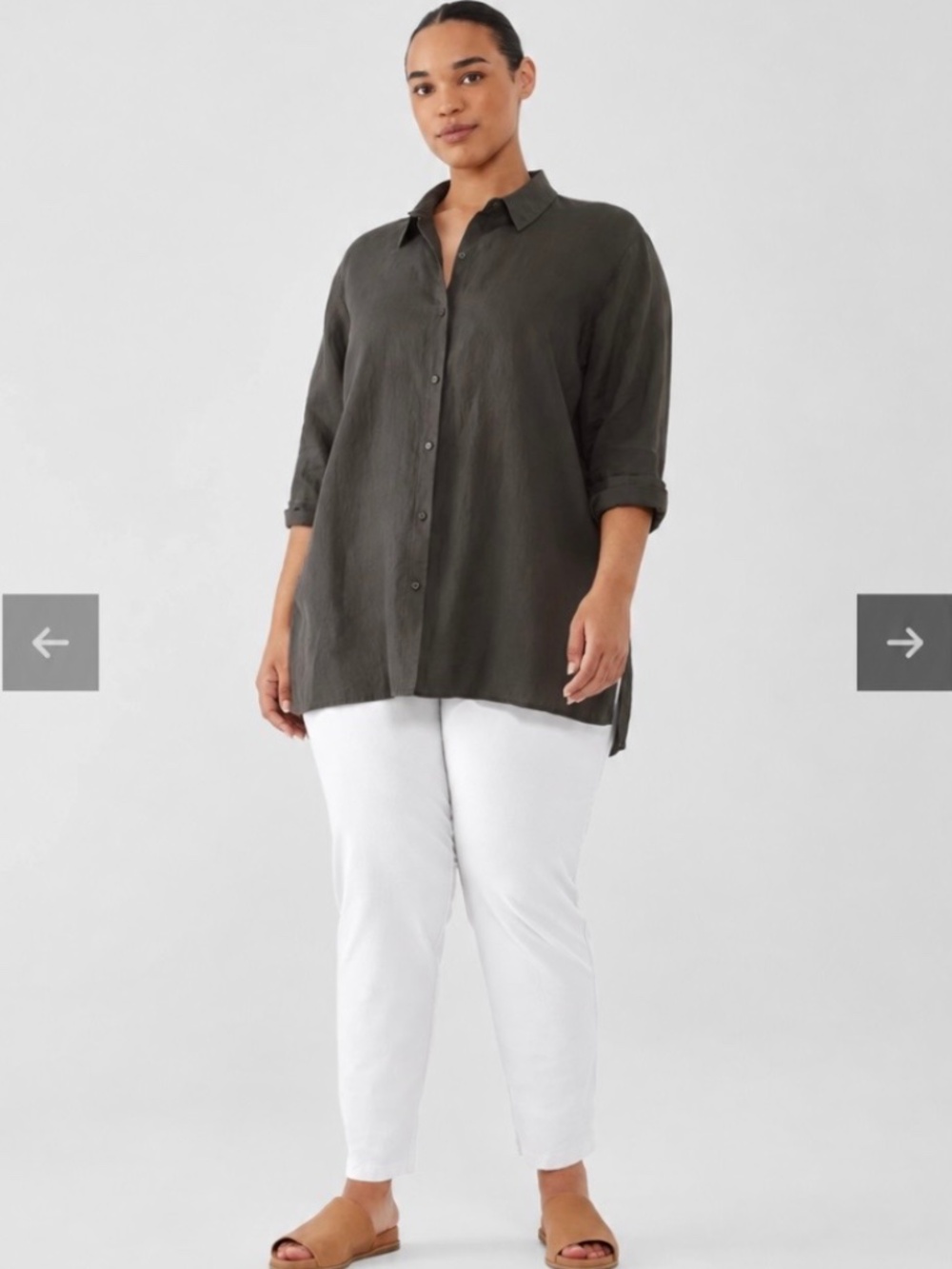Eileen Fisher Cropped White Ankle Pants